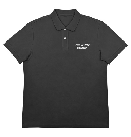 Hikvision/Hiwatch Рубашка с воротником поло черная, XL