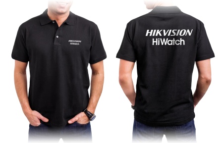 Hikvision/Hiwatch Рубашка с воротником поло черная, XXL