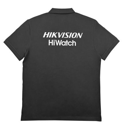 Hikvision/Hiwatch Рубашка с воротником поло черная, XL